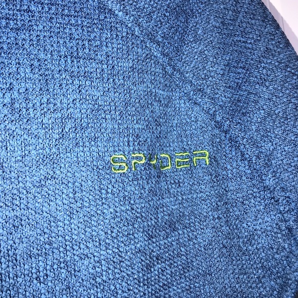 🆕 Spyder Men's Half-Zip Outbound Stryke Sweater Jacket -- Blue - Picture 6 of 7